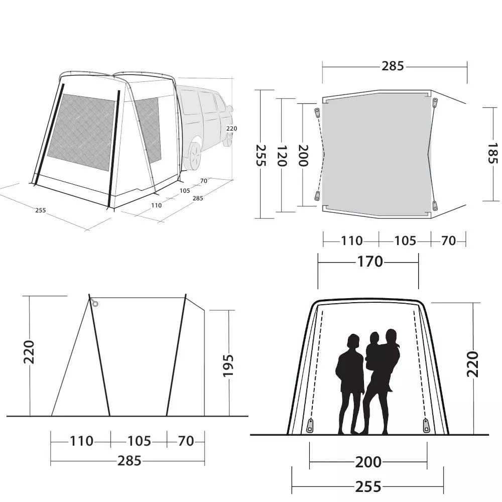 Heckzelt Outwell Dunecrest L 2 Heckzelt Outwell Dunecrest L – Bild 2