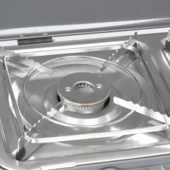 Tragbarer Campingkocher Brunner Devil Kookmaster GP 50 Mbar -Geschäft Für Campingausrüstung campingkocher edelstahl kochflaeche brunner devil kookmaster gp 50 tragbarer gasherd 2 flammig 50 mbar campinggrill 1000 2 26060