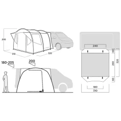 Easy Camp Reine Busvorzelt -Geschäft Für Campingausrüstung easy camp reine vorzelt buszelt busvorzelt masse skizze groesse 1 28073