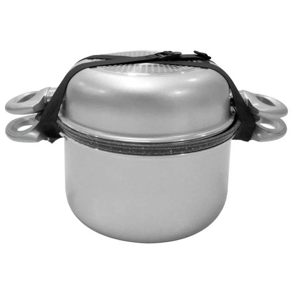 Camping-Kochgeschirr Gimex 9 Tlg. Kochtopfset Silver Ø 22 Cm Mit Induktion 2 Camping-Kochgeschirr Gimex 9 Tlg. Kochtopfset Silver Ø 22 Cm Mit Induktion – Bild 2