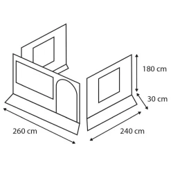 Wände-Set Für Bus-Sonnensegel Eurotrail Fjord Private Room 260 -Geschäft Für Campingausrüstung grau blauer buszelt vordach set bussonnensegel eurotrail fjord private room groesse 260 1000 1 19622