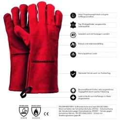 Feuermeister Premium BBQ Grillhandschuhe, Leder, Grösse 8 -Geschäft Für Campingausrüstung grillzubehoer feuermeister premium grillhandschuhe groesse 8 atmungsaktives leder 1000 2 24665
