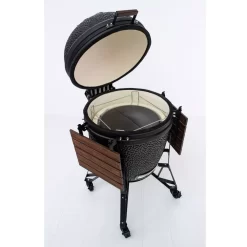 Holzkohlegrill The Bastard Urban XL Complete | Ausstellungsstück -Geschäft Für Campingausrüstung holzkohlegrill the bastard urban xl complete mit deflektorstein schwarzer runder kamadogrill 1000 4 28681