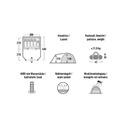 Kuppelzelt High Peak Santiago 5.0 17 Kuppelzelt High Peak Santiago 5.0 -Geschäft Für Campingausrüstung layout grundriss high peak santiago 5 0 familienzelt kuppelzelt 5 personen campingzelt 1000 8 26541