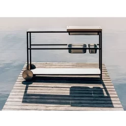 Höfats Fire Kitchen Ohne Bowl -Geschäft Für Campingausrüstung mobile aussenkueche hoefats fire kitchen einlegeboeden holzarbeitsplatten vier stabile fuesse 1000 2 25127