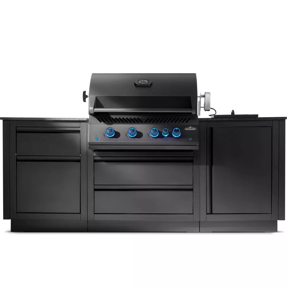 Outdoorküche Napoleon OASIS Compact 105 Mit BIG32-1 Und Einbau Sizzle Zone, Mattschwarz 1 Outdoorküche Napoleon OASIS Compact 105 Mit BIG32-1 Und Einbau Sizzle Zone, Mattschwarz