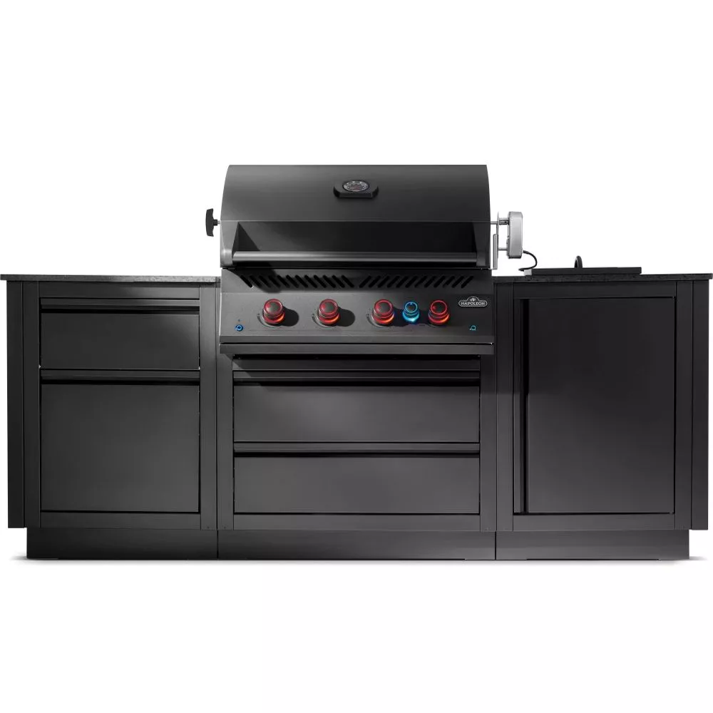 Outdoorküche Napoleon OASIS Compact 105 Mit BIG32-1 Und Einbau Sizzle Zone, Mattschwarz 2 Outdoorküche Napoleon OASIS Compact 105 Mit BIG32-1 Und Einbau Sizzle Zone, Mattschwarz – Bild 2