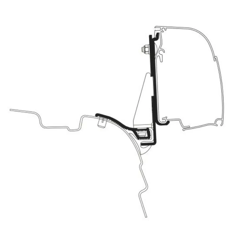 Thule 4200 Markisen-Adapter VW T5 / T6 Kurzer Radstand Mit Reimo Multi Rail 1 Thule 4200 Markisen-Adapter VW T5 / T6 Kurzer Radstand Mit Reimo Multi Rail