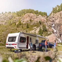 Markise Thule Omnistor 6300, Tuch: Saphir-blau, Gehäuse: Weiss -Geschäft Für Campingausrüstung thule omnistor 6300 caravanmarkise 1000 1 19415