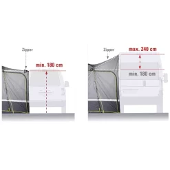 Freistehendes Busvorzelt High Peak Tour 2.0 -Geschäft Für Campingausrüstung vorzelt fuer busse campingbusse high peak tour2 0 verstellbare anschlusshoehe 1000 5 22658